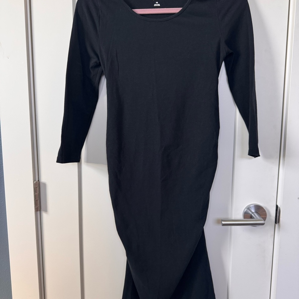 Black Long Sleeve Maternity Dress